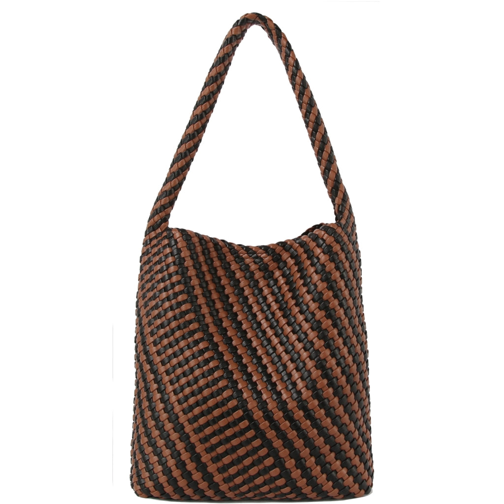 Dam Elegant Flätad Polyester Hobo Väska med Justerbar Rem