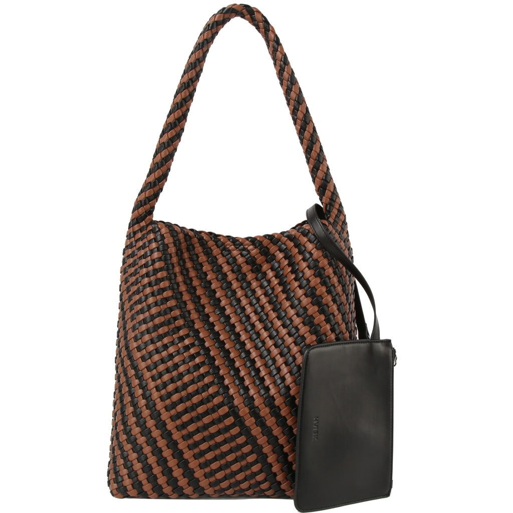 Dam Elegant Flätad Polyester Hobo Väska med Justerbar Rem