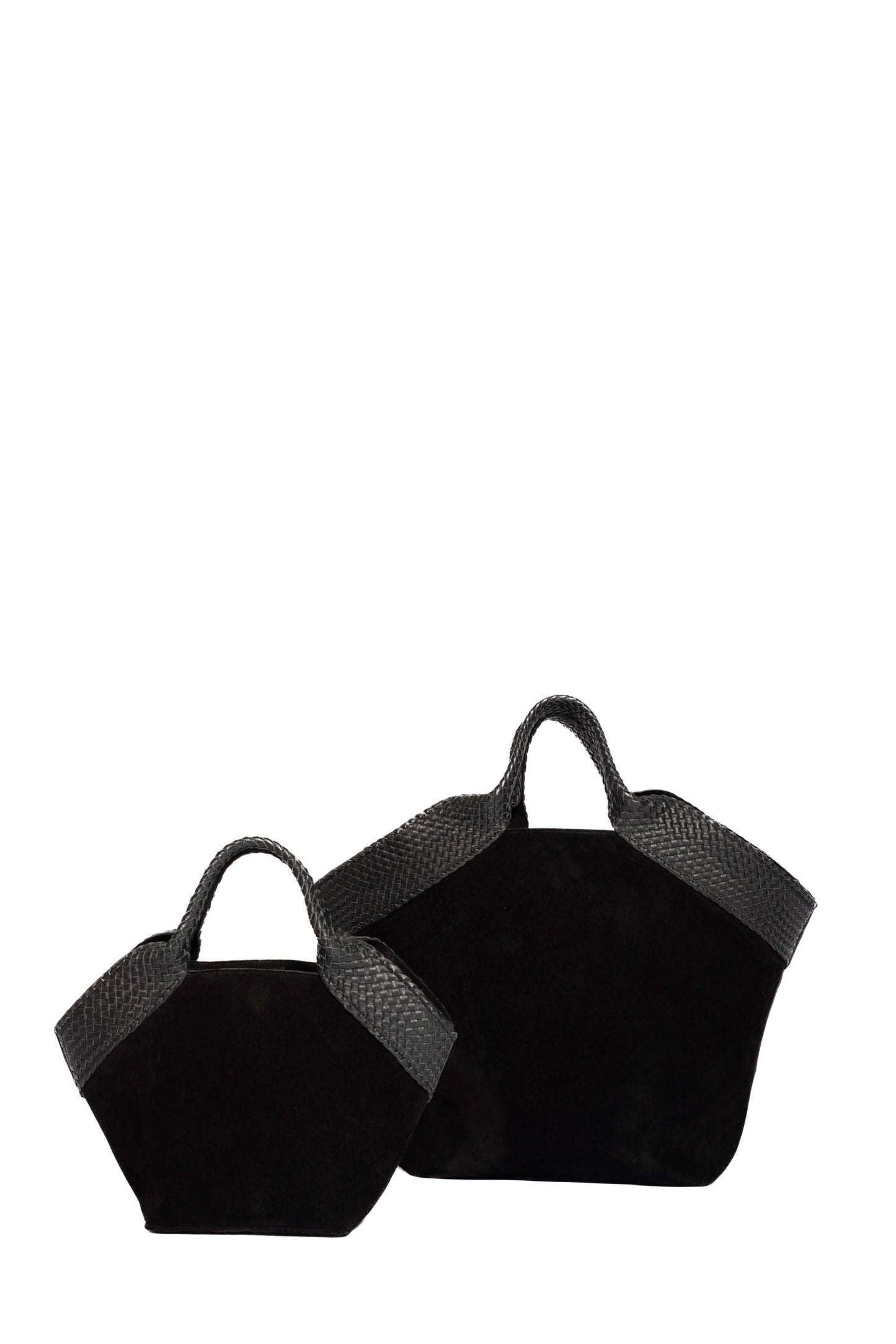 Dam Elegant Mocka Väska med Flätade Handtag och Axelrem
