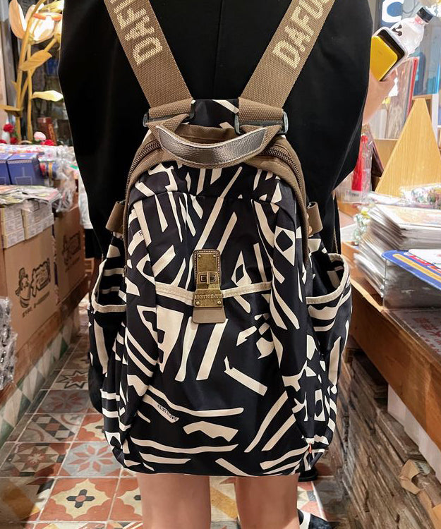Unisex Hållbar Nylon Ryggsäck med Flera Fickor