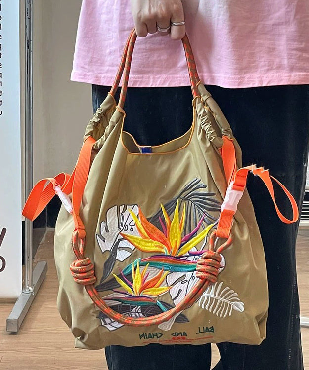 Dam Hållbar Nylon Shoppingväska med Broderade Detaljer