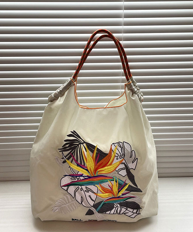 Dam Hållbar Nylon Shoppingväska med Broderade Detaljer
