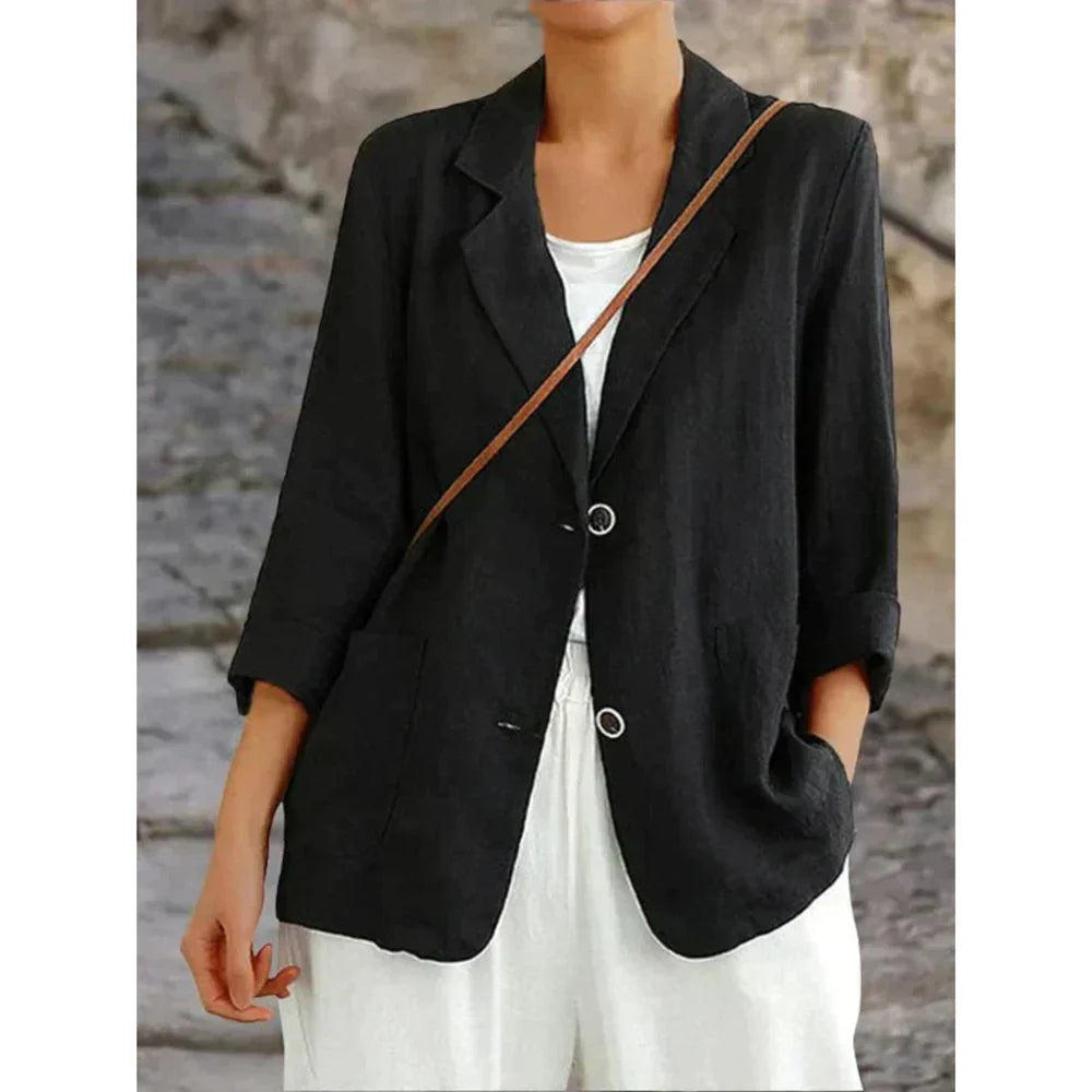 Dam Blazer | Krage i Reversstil | Knäppning