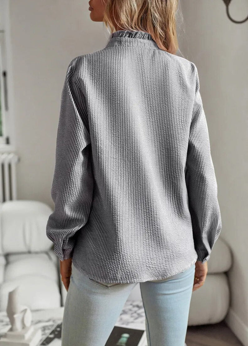 Dam Långärmad Blus med Klassisk Design för Vardags och Fest 5