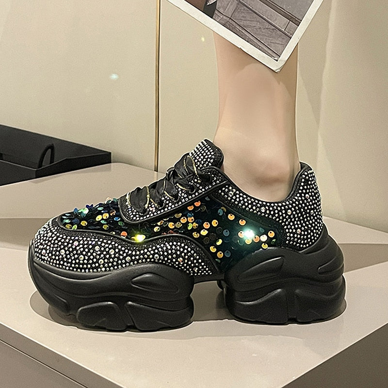 Dam Sneakers med Vadderad Innersula