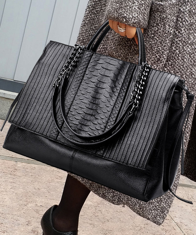 Dam Elegant Faux Läder Handväska med Kedja och Rymlig Insida