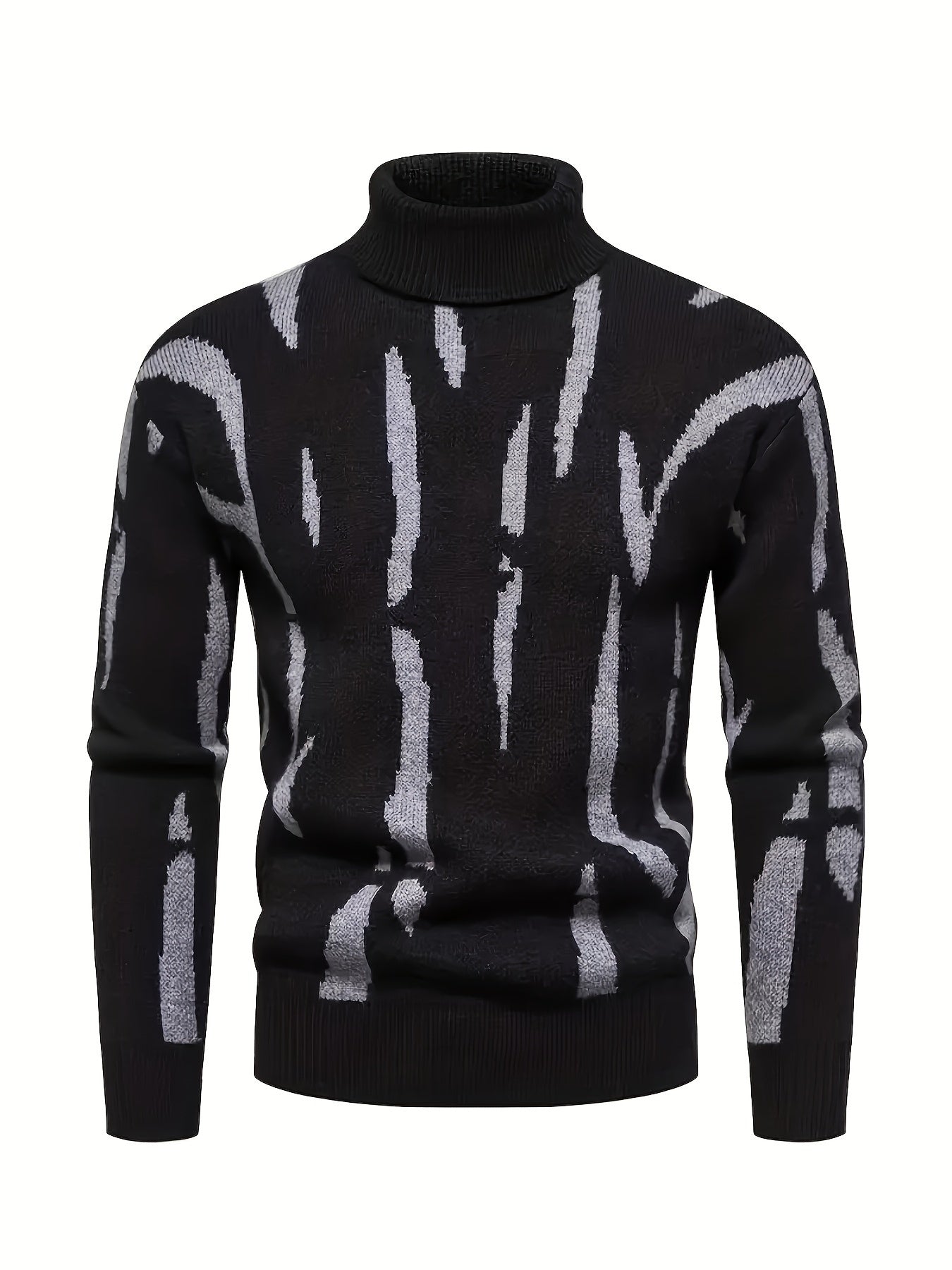 Her Strikket Turtleneck med Graffiti-tryk