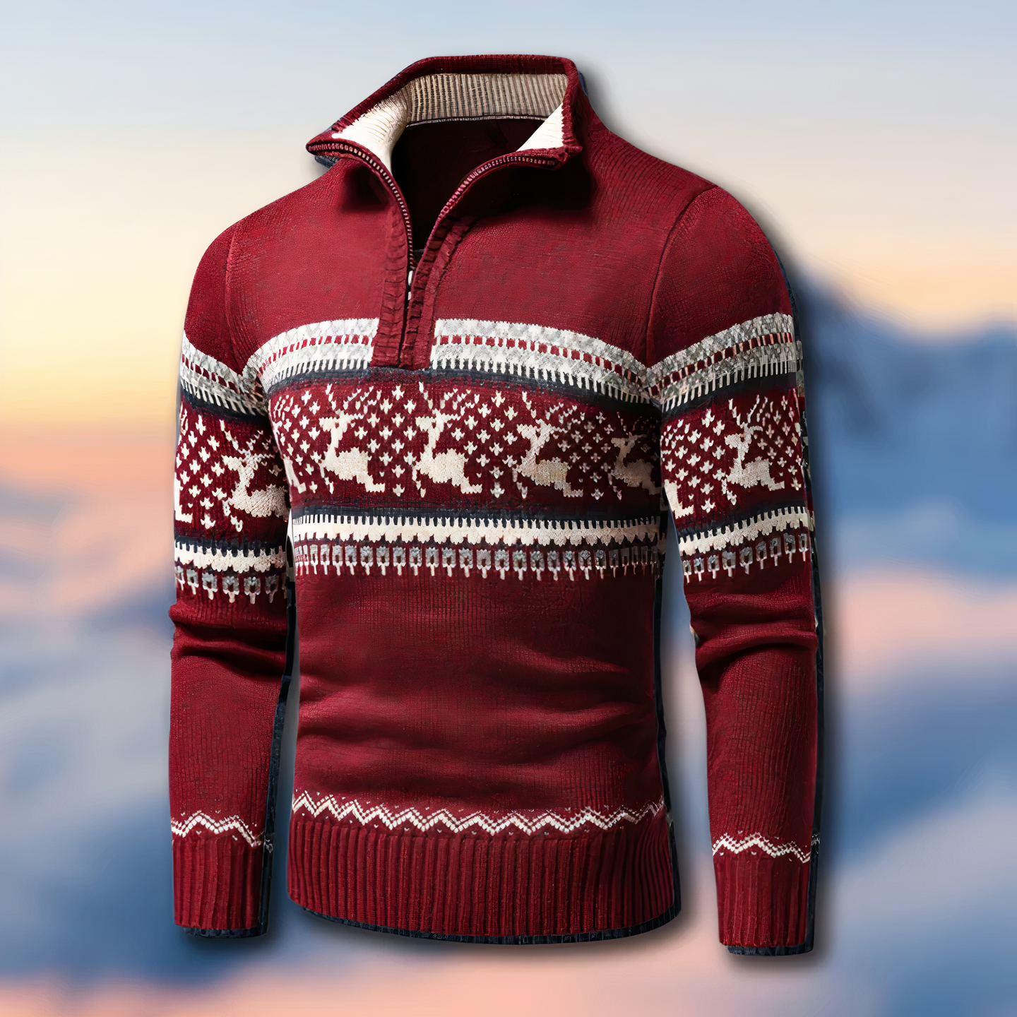 Herresweater | Halv lynlås, opretstående krave