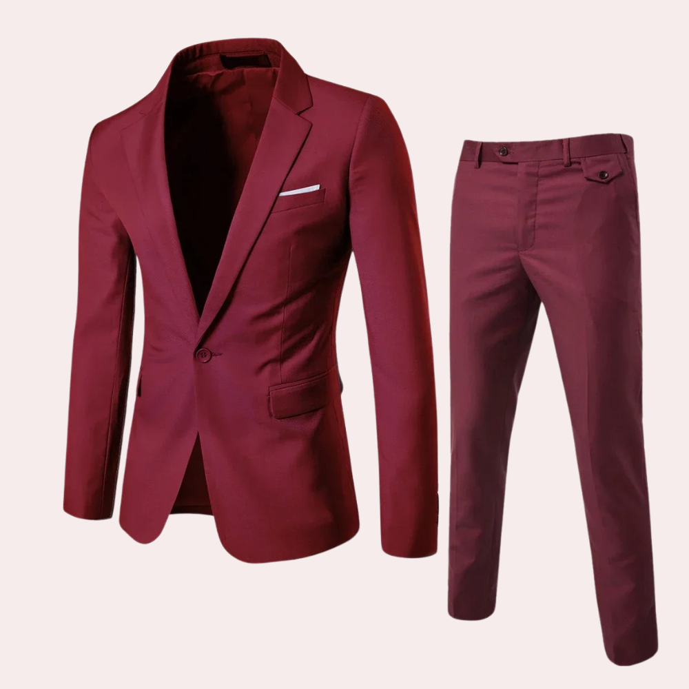Herrar Formell Set med Blazer och Skräddarsydda Byxor