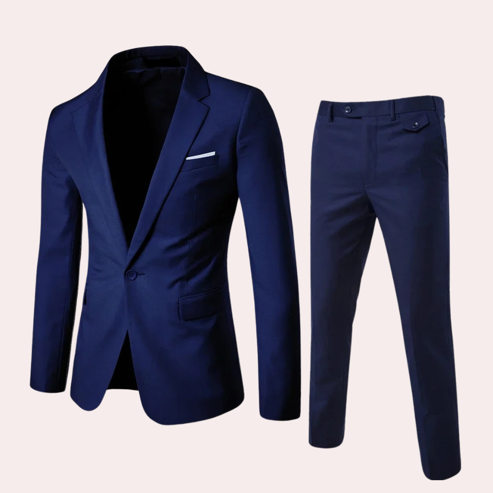 Herrar Formell Set med Blazer och Skräddarsydda Byxor
