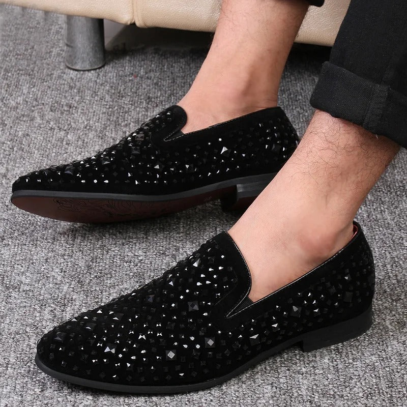 Herre syntetiske loafers med metalliske detaljer