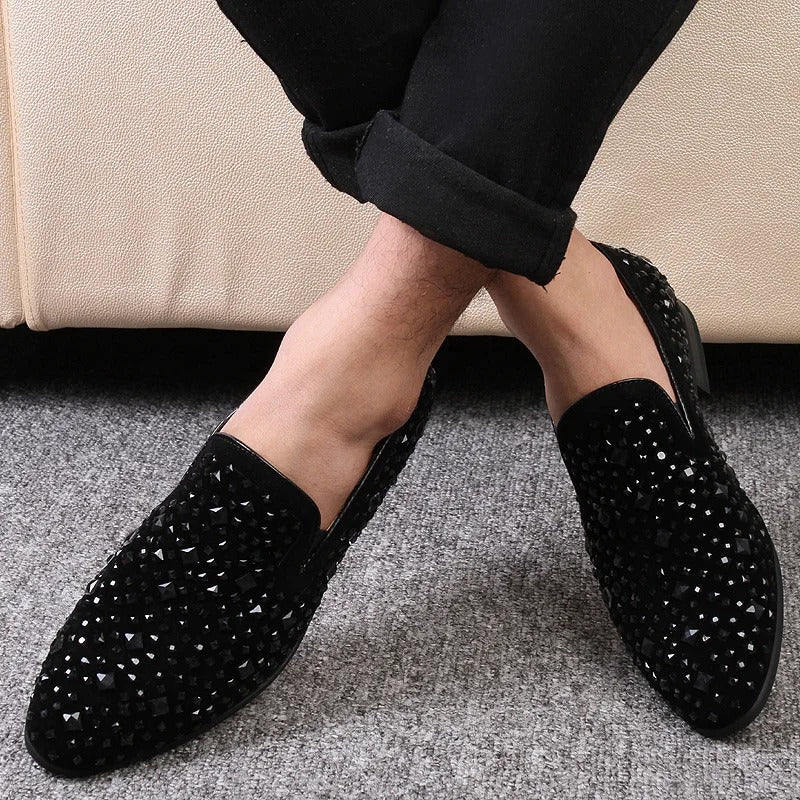 Herre syntetiske loafers med metalliske detaljer
