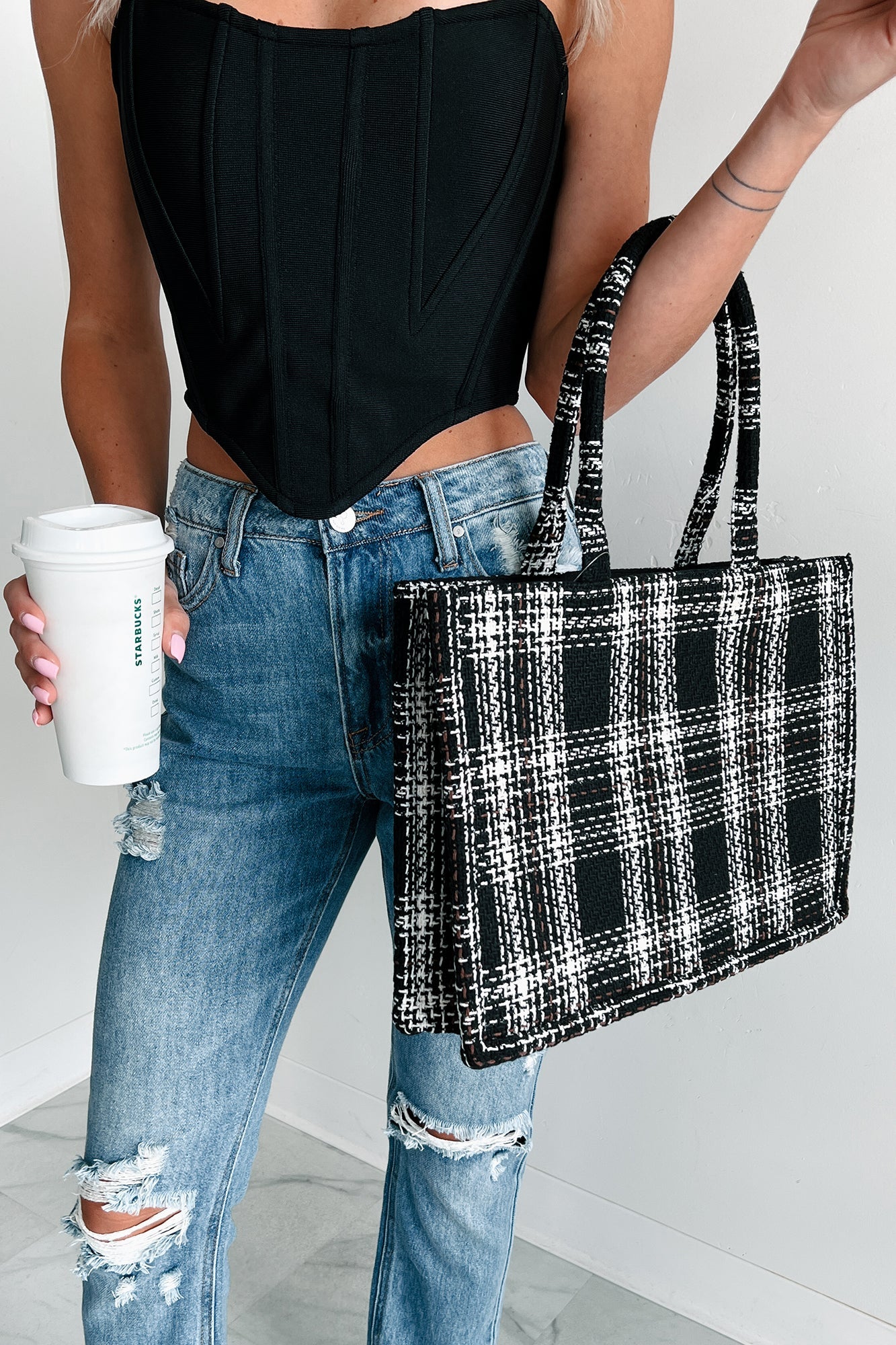 Kvinnors Elegant Strukturerad Polyester Tote Väska med Dragkedja och Rymligt Interiör