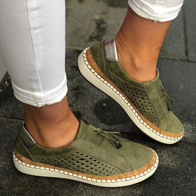 Kvinnors Bekväma Andningsbara Slip-on Skor med Flexibel Sula 0