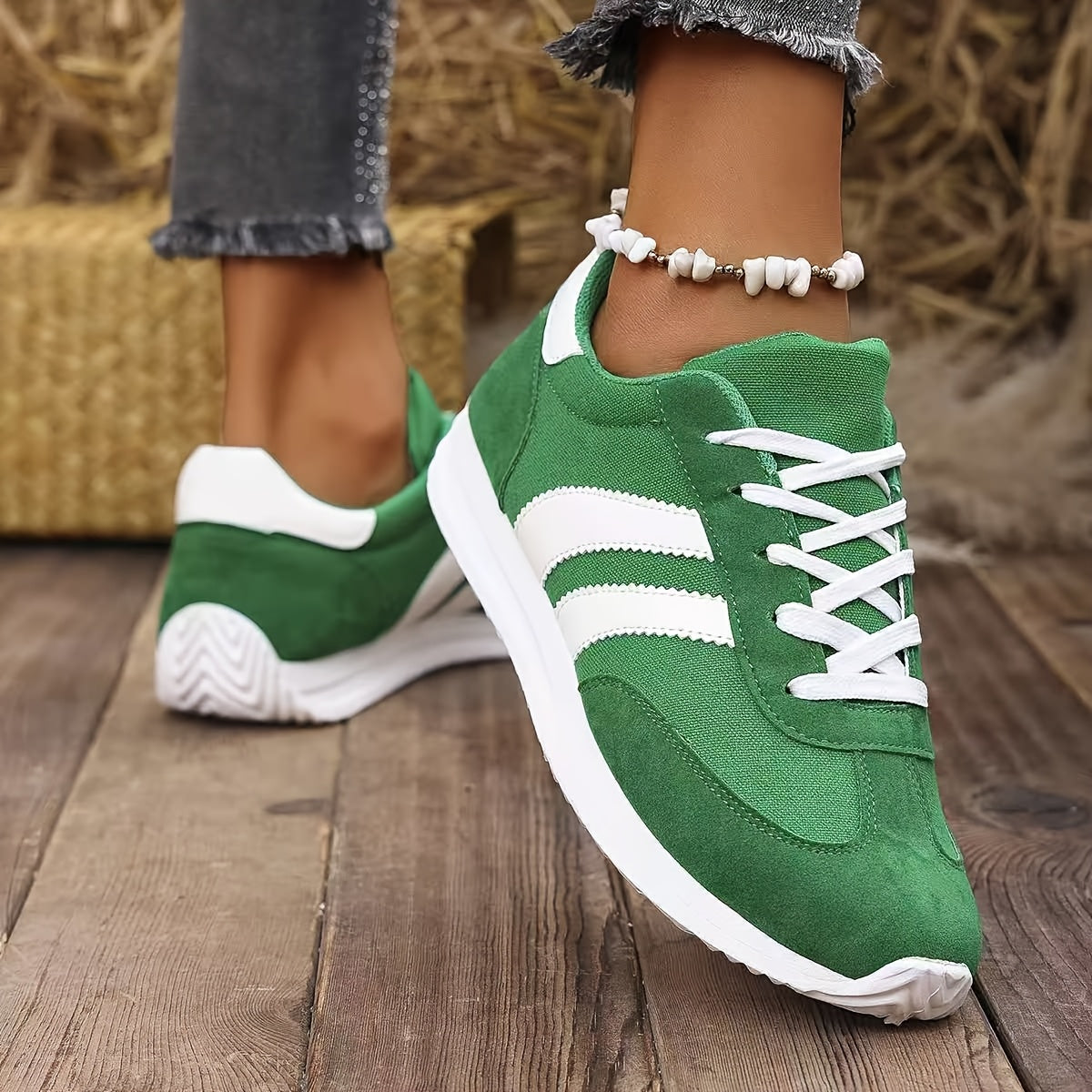 Dam Låga Sneakers | Snörning