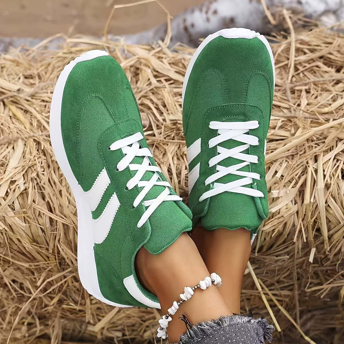 Dam Låga Sneakers | Snörning