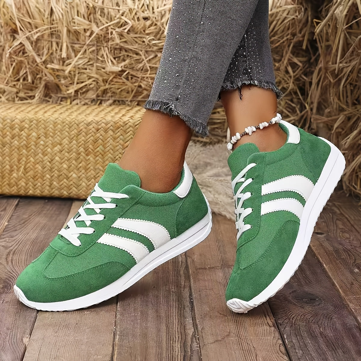 Dam Låga Sneakers | Snörning