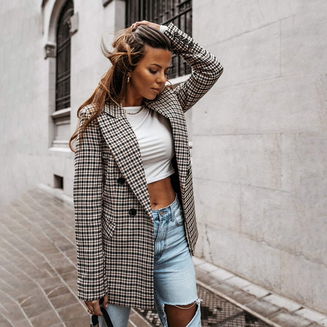Dam Blazer | Rutigt Mönster