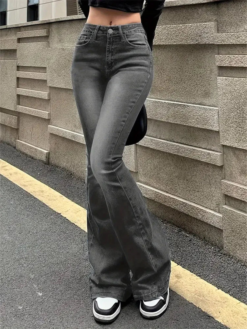Dam Jeans | Hög Midja | Utsvängda Ben