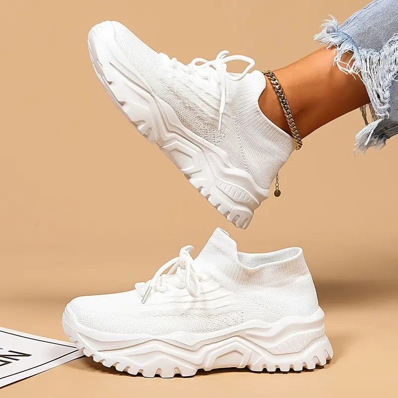 Dam Sneakers med Snörning och Flexibel Sula