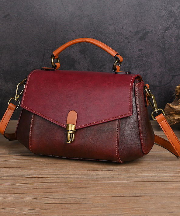 Unisex Elegant Kalvläder Messenger-väska med Justerbar Rem