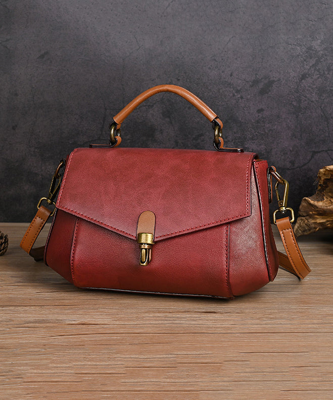 Unisex Elegant Kalvläder Messenger-väska med Justerbar Rem