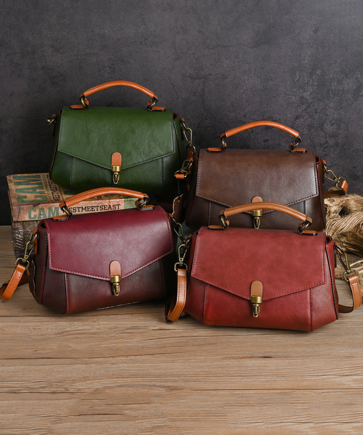 Unisex Elegant Kalvläder Messenger-väska med Justerbar Rem