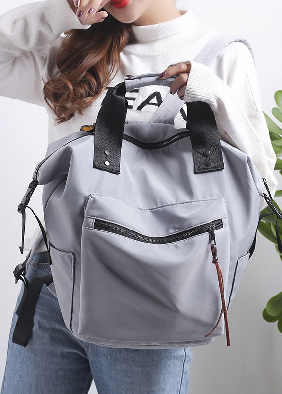 Unisex Retro Cotton Ryggsäck with Practical Pockets