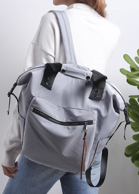 Unisex Retro Cotton Ryggsäck with Practical Pockets