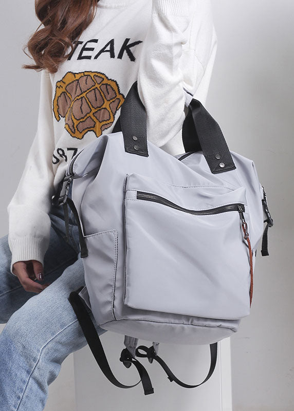 Unisex Retro Cotton Ryggsäck with Practical Pockets