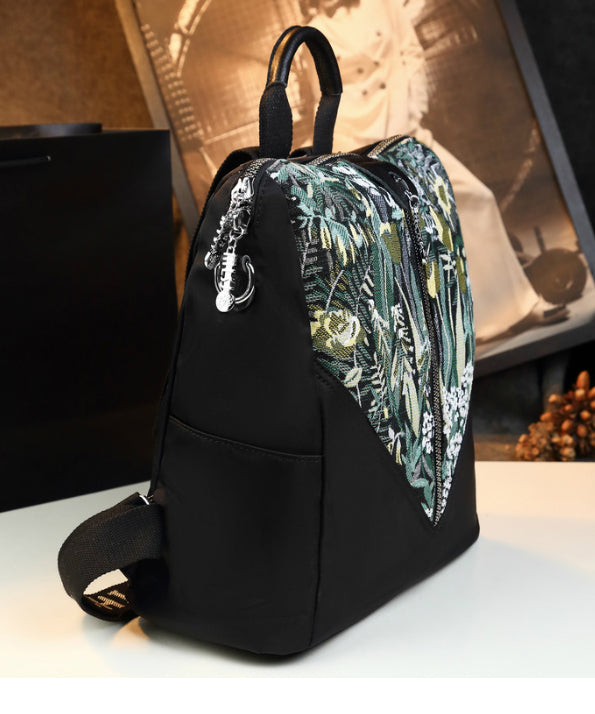 Damen Elegant Kalvläder Ryggsäck med Flera Fickor