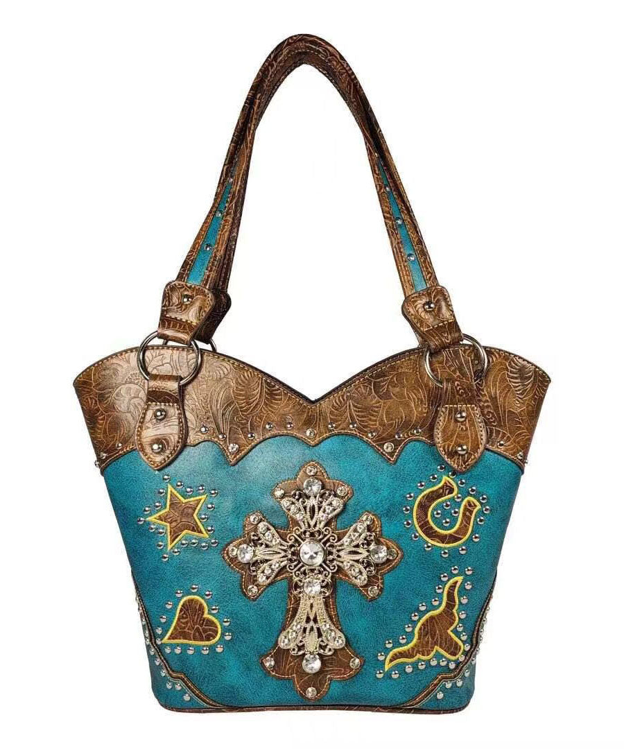 Dam Elegant Faux Läder Satchelväska med Krossade Detaljer