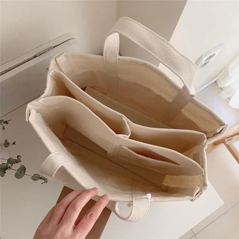 Kvinnors Praktiska Canvasväska med Flera Fack