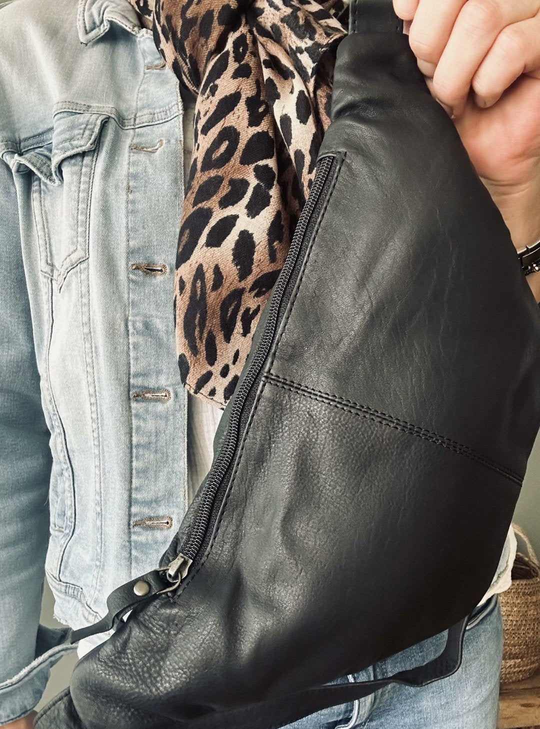 Damens Praktiska Läder Bumbag med Justerbar Rem
