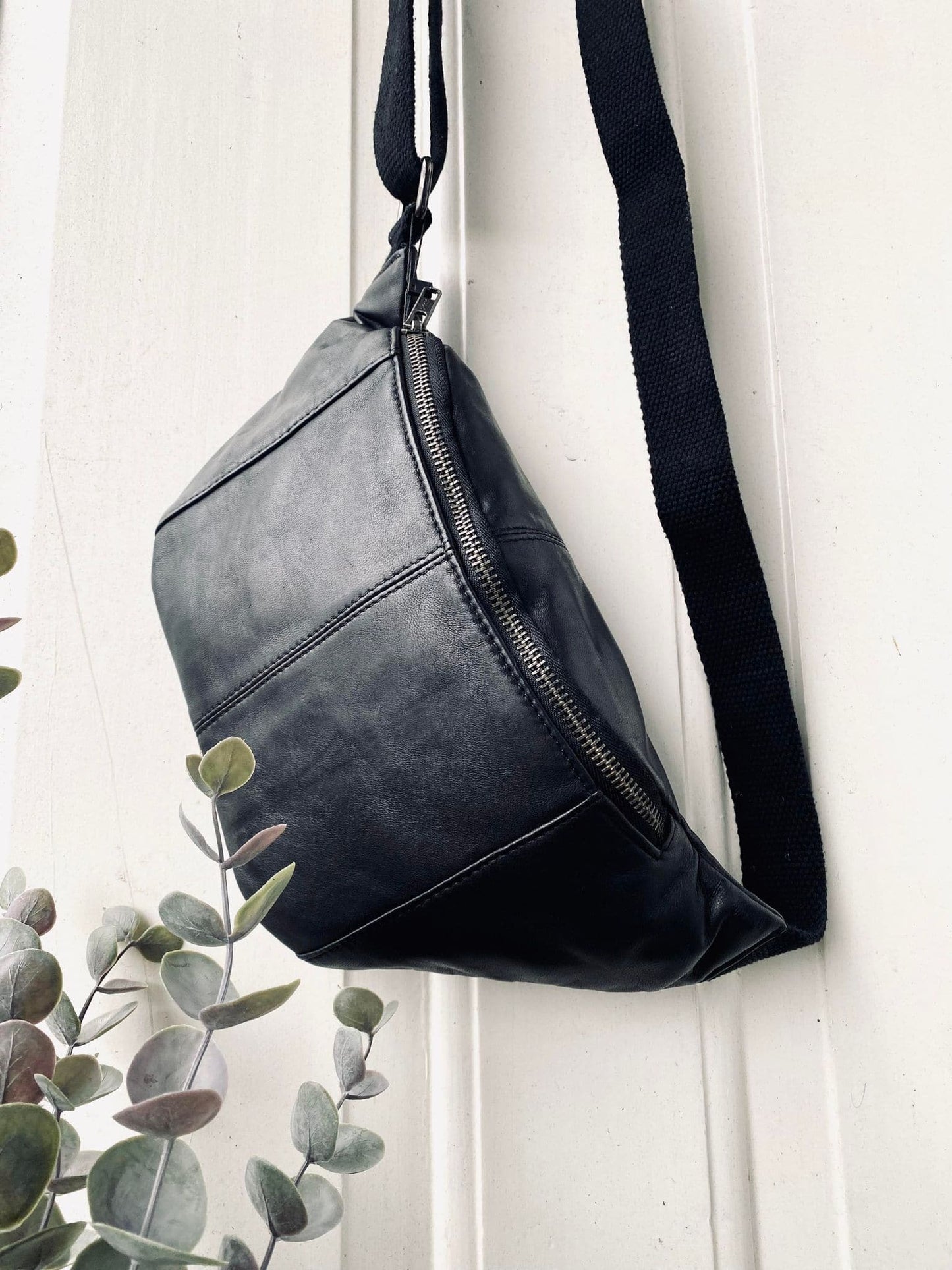Unisex Klassisk Lammskinn Bumbag med Justerbart Midjeband