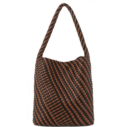 Dam Elegant Flätad Polyester Hobo Väska med Justerbar Rem