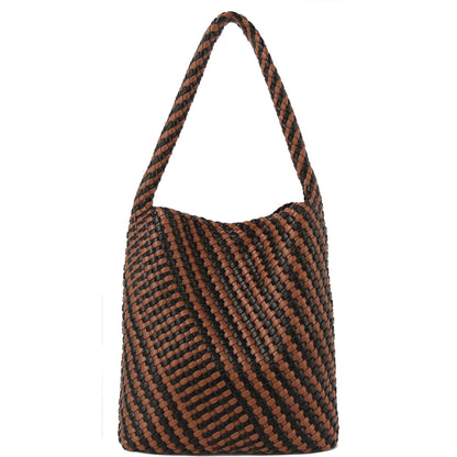 Dam Elegant Flätad Polyester Hobo Väska med Justerbar Rem