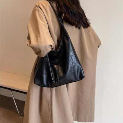 Vanessa - Årgång Look Nostalgisk Utformning Åldrat Läder Axelväska för Dam
