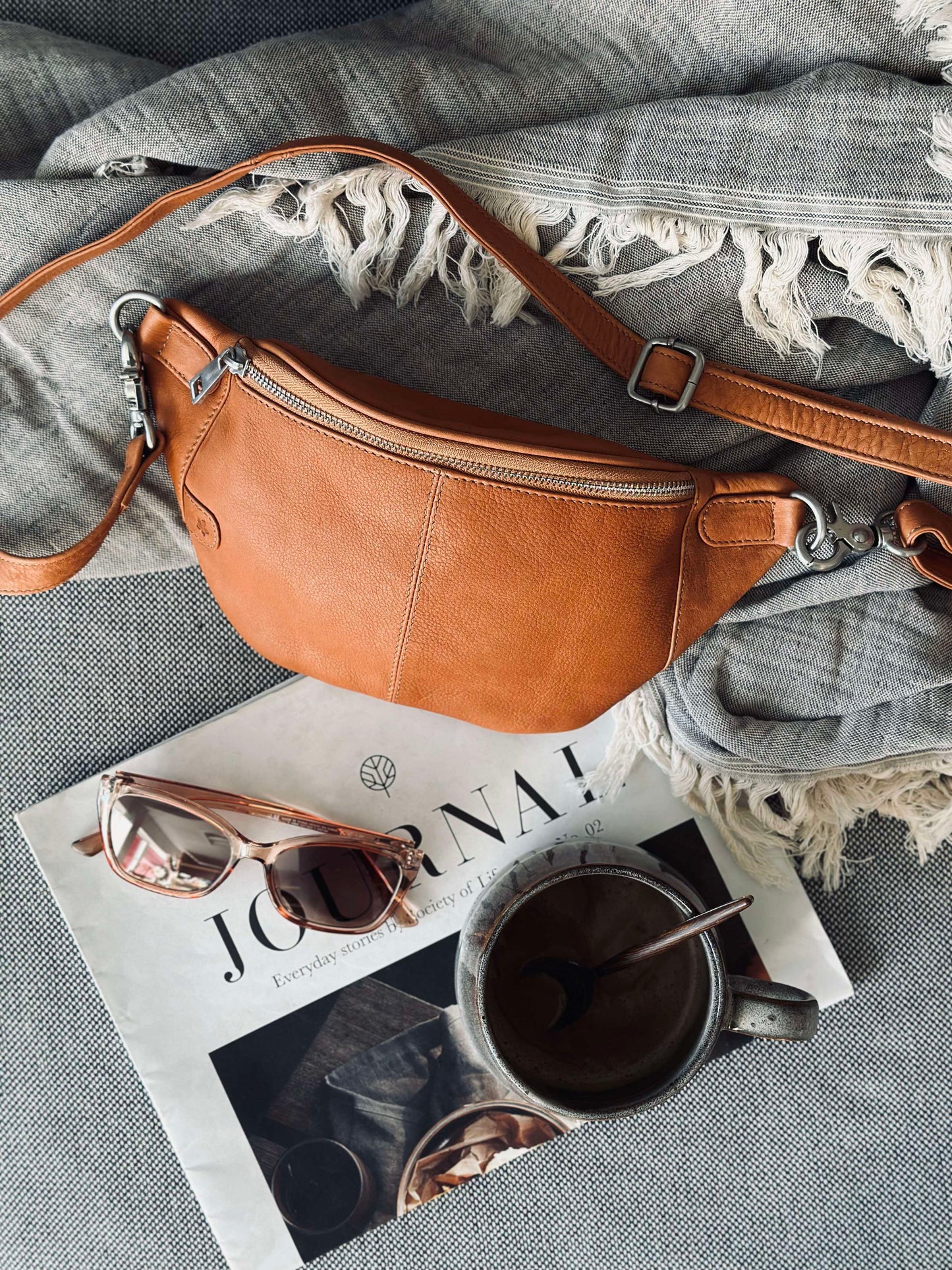 Damens Elegant Mjuk Läder Bumbag med Justerbar Rem