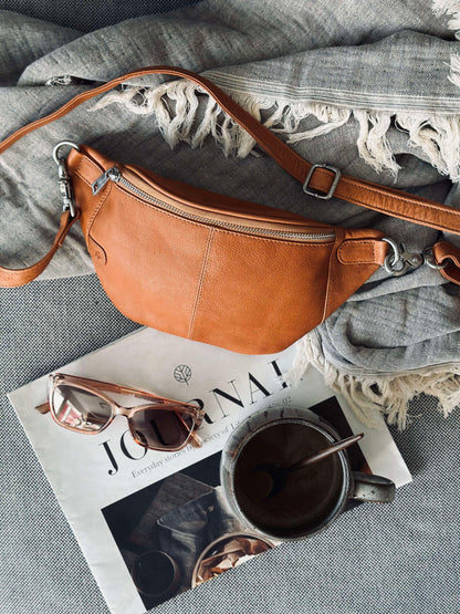 Damens Elegant Mjuk Läder Bumbag med Justerbar Rem