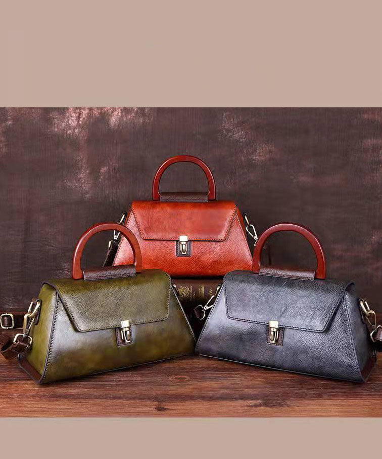 Herrar Elegant Kalvläder Messenger Väska med Dragkedja