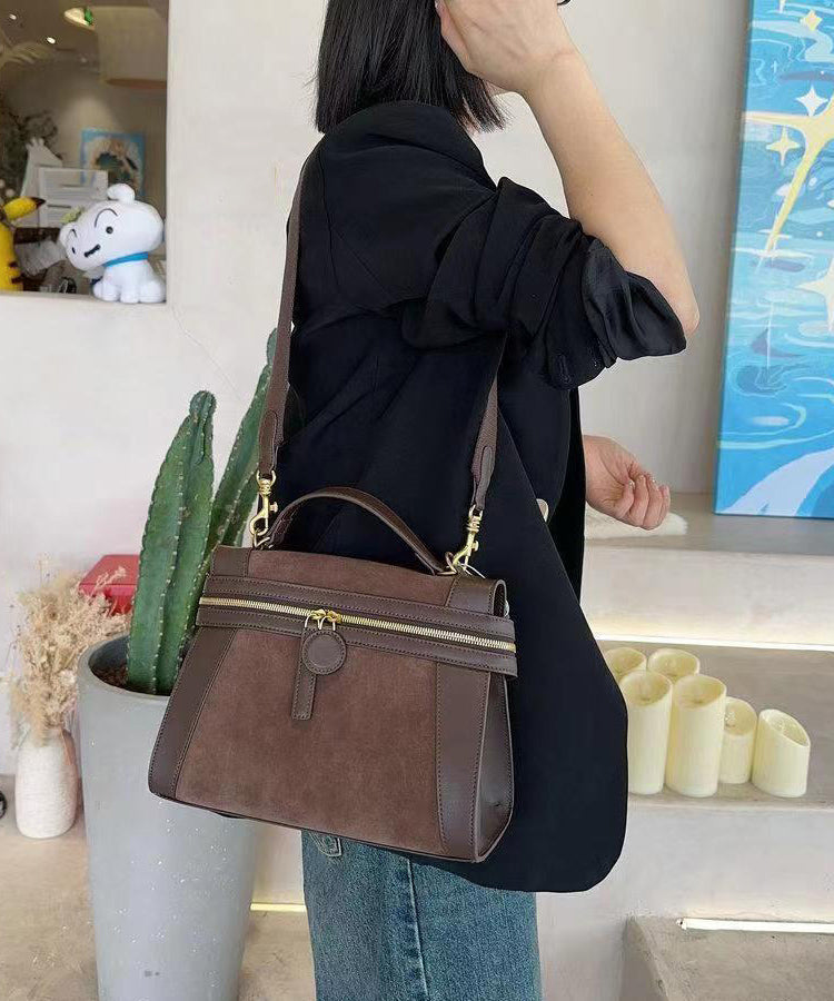 Dam Elegant Faux Läder Handväska med Dragkedja och Inre Fickor
