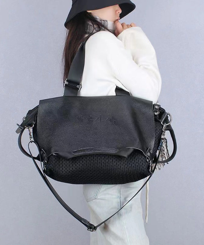 Herrar Elegant Kalvläder Messenger Väska med Stor Kapacitet