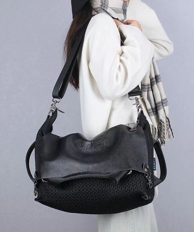 Herrar Elegant Kalvläder Messenger Väska med Stor Kapacitet