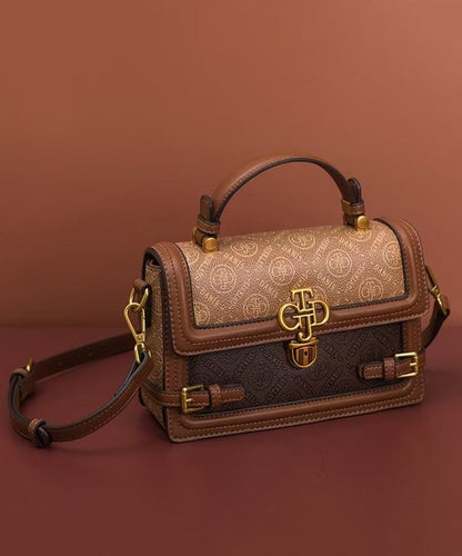 Damen Chic Kalvläder Messenger Väska med Flera Fickor
