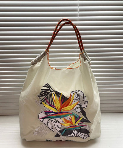 Dam Hållbar Nylon Shoppingväska med Broderade Detaljer