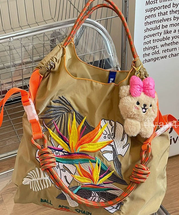 Dam Hållbar Nylon Shoppingväska med Broderade Detaljer