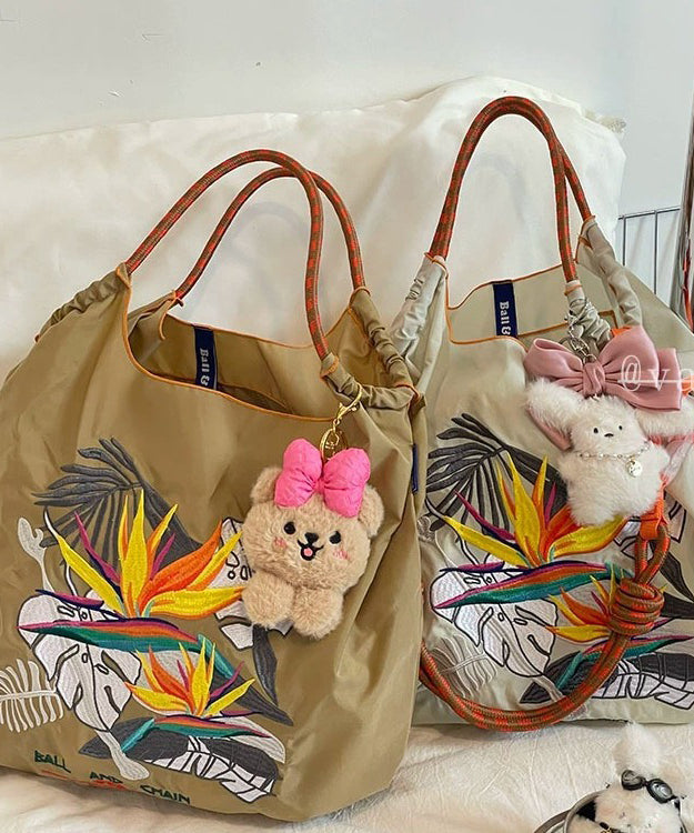 Dam Hållbar Nylon Shoppingväska med Broderade Detaljer