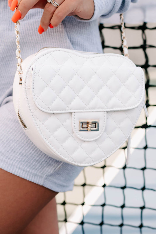 Damens Quiltad Crossbody Väska med Dragkedja och Justerbar Rem