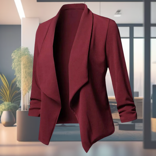 Dam Blazer med Öppen Framsida i Tunn Design med Långa Ärmar